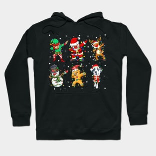 Dabbing Dab Santa Elf Great Dane Dog Friends Christmas Lights Dabbing Great Dane Hoodie